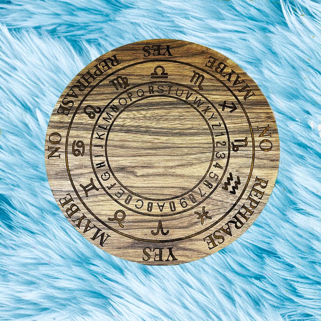 Wooden Pendulum Divination Board – Spiritual Altar Tool with Free Gemstones & Stickers Gift